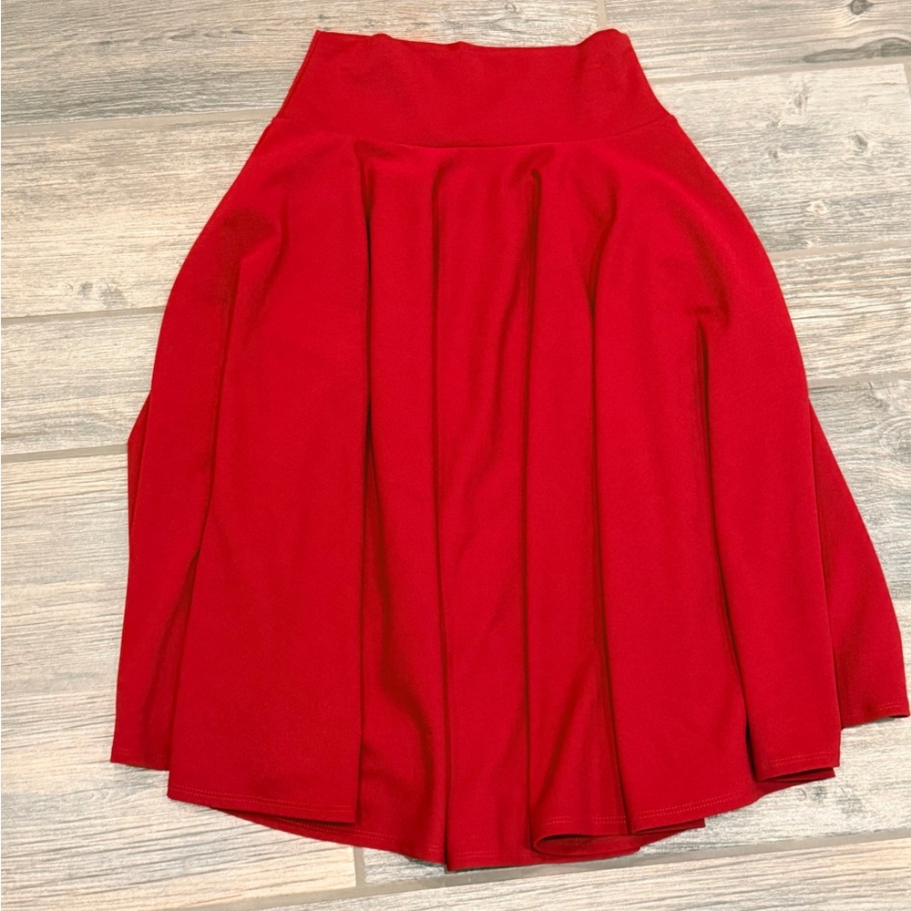 Women’s red A-line skirt